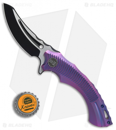 We Knife Co. Sea Monster Frame Lock Knife Purple Ti (3.3" Black) 713A