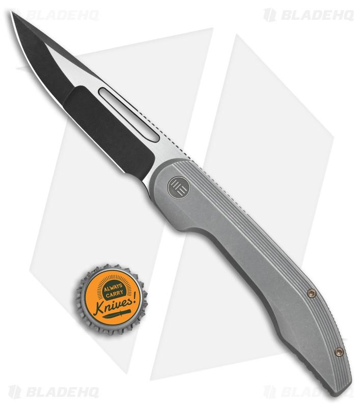 We Knife Co. Slipstream Frame Lock Knife Gray Ti (3.75" Black) 714B