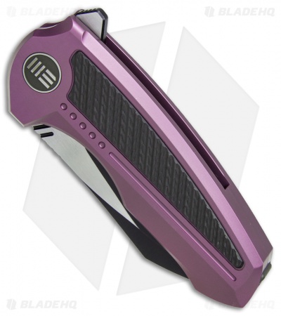 We Knife Co. Valiant Frame Lock Knife Purple Titanium/CF (3" Black) 717A