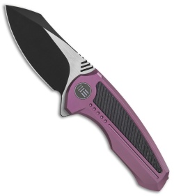 We Knife Co. Valiant Frame Lock Knife Purple Titanium/CF (3" Black) 717A