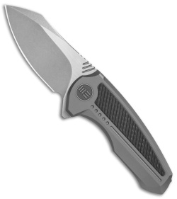 We Knife Co. Valiant Frame Lock Knife Titanium/CF (3" Stonewash) 717H