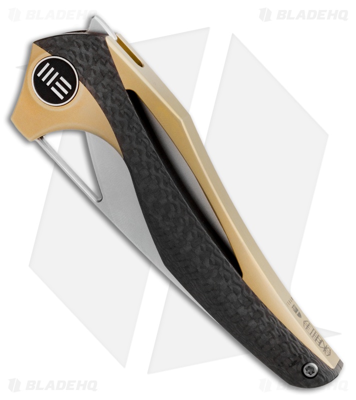 WE Knife Co. Isham ÆternA Integral Folding Knife CF/Gold Ti (3.25" M390