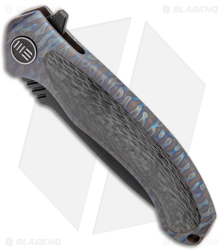 WE Knife Co. Anodyne Integral Frame Lock Knife FlamedTi/CF (2.35" Black SW) 914B
