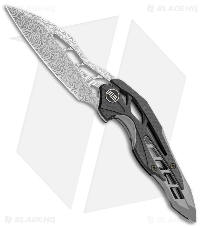 WE Knife Co. Isham Arrakis Knife Carbon Fiber/Ti (3.5" Damasteel) 906CFDS-1