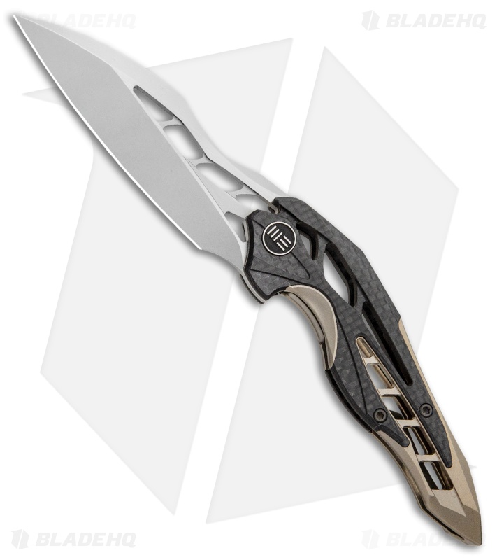 WE Knife Co. Isham Arrakis Knife Champagne Ti/CF (3.5" Stonewash) 906CF-A