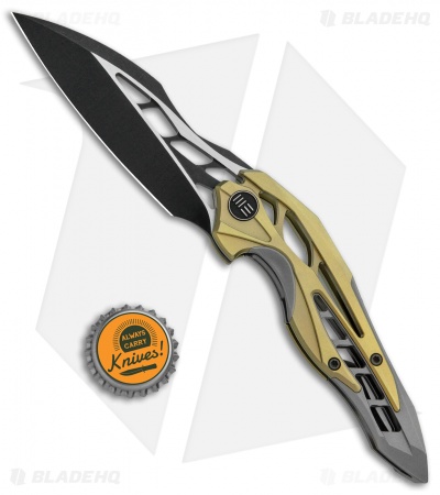 WE Knife Co. Isham Arrakis Knife Gold/Gray Titanium (3.5" Two-Tone) 906A