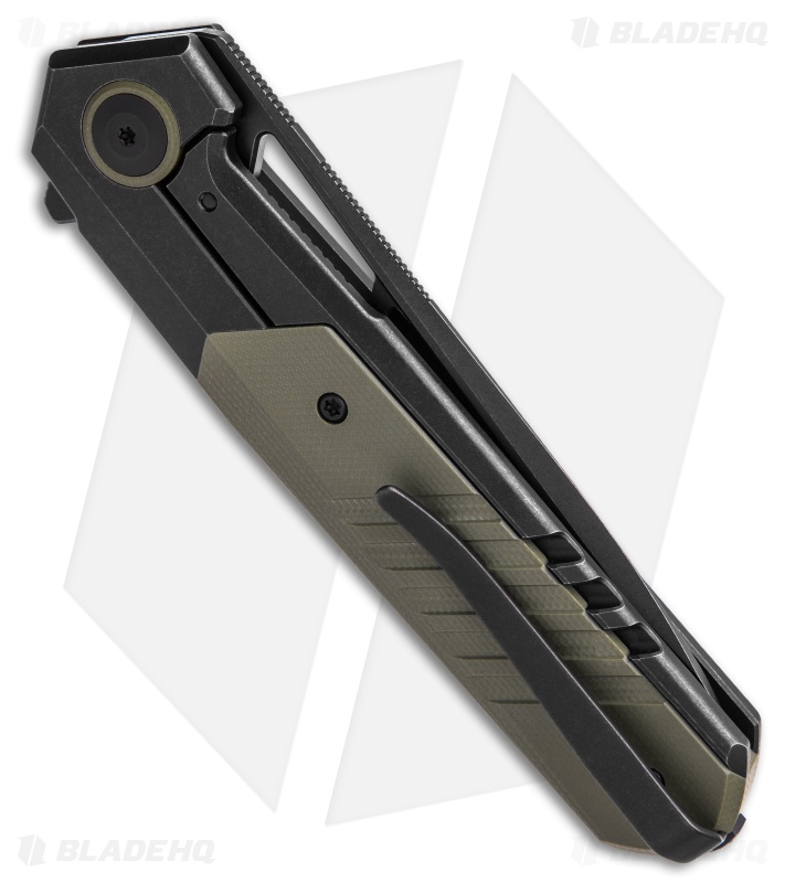 WE Knife Co. Arsenal Frame Lock Knife Black Titanium/Green G-10 (3.5" Black)