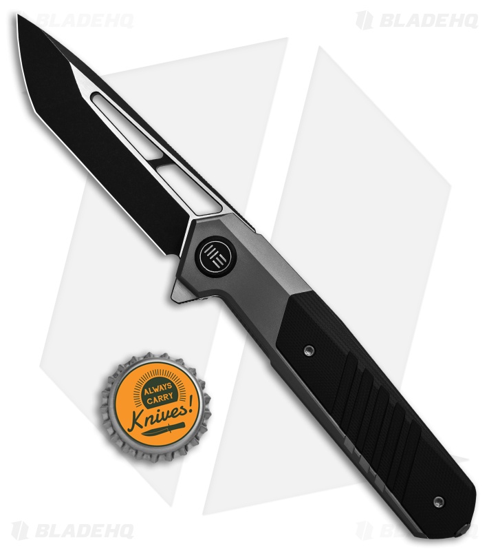WE Knife Co. Arsenal Frame Lock Knife Gray Titanium/Black G-10 (3.5" Two Tone)