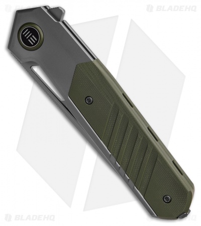 WE Knife Co. Arsenal Frame Lock Knife Gray Titanium/Green G-10 (3.5" Stonewash)