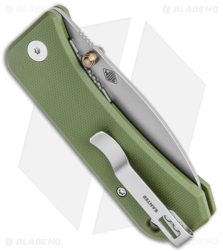 WE Knife Co. Banter Liner Lock Knife OD Green G-10 (2.9" Stonewash)
