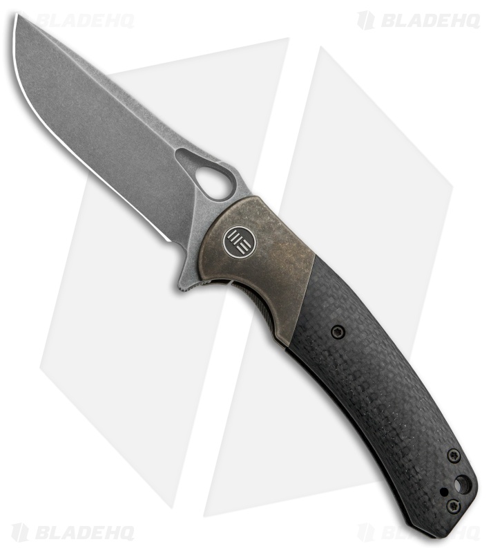 WE Knife Co. Bishop Flipper Folding Knife Bronze Ti/CF (3.5" Stonewash) 903C