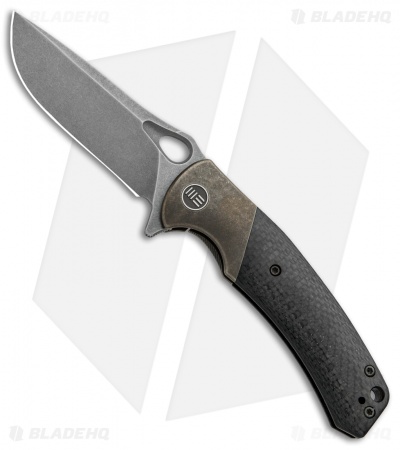 WE Knife Co. Bishop Flipper Folding Knife Bronze Ti/CF (3.5" Stonewash) 903C