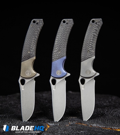 WE Knife Co. Bishop Flipper Folding Knife Gray Ti/CF (3.5" Stonewash) 903A