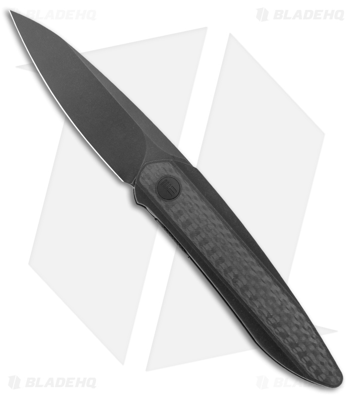 WE Knife Co. Black Void Opus Folding Knife Black Ti/Twill CF (2.8" V-Grind)