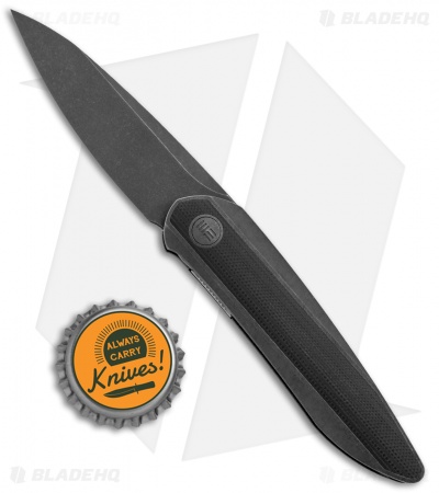 WE Knife Co. Black Void Opus Folding Knife Black Ti/G-10  (2.9" Black SW Chisel)