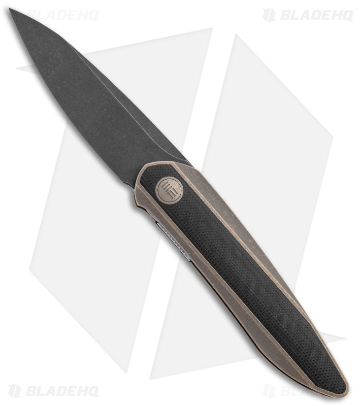 WE Knife Co. Black Void Opus Folding Knife Bronze Ti/G-10 (2.9" Black SW Chisel)