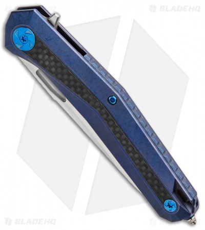 WE Knife Co. Caliber Frame Lock Knife Blue Ti/CF (3.45" Satin) 808A
