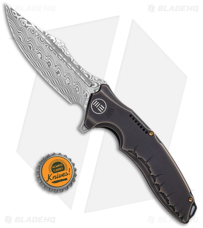 WE Knife Co. Chimera Frame Lock Knife Bronze/Ti (3.9" Damasteel) 814DS-2