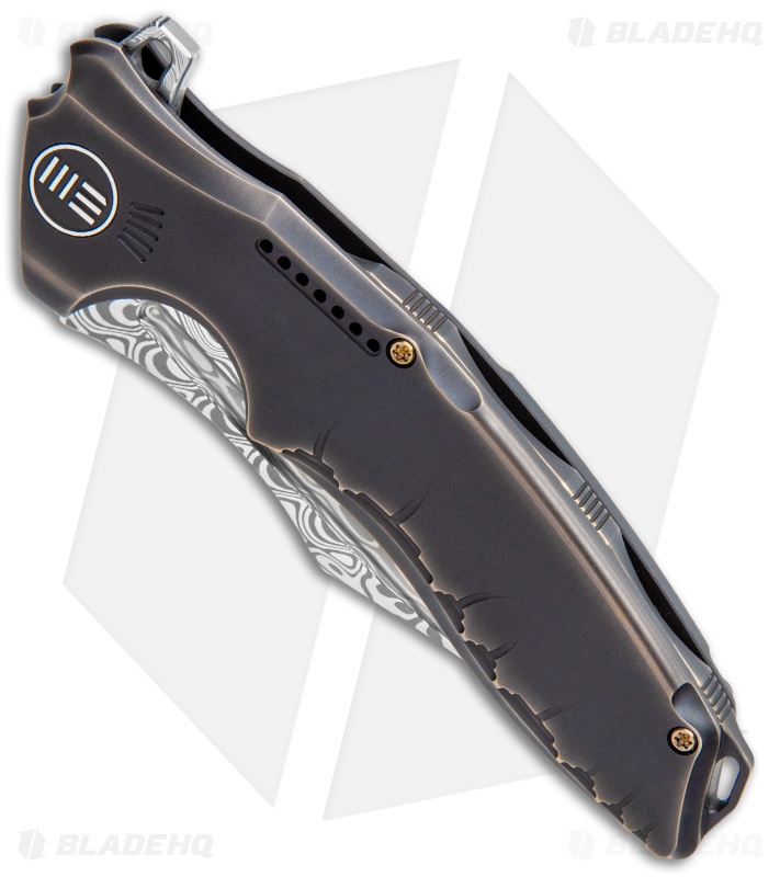 WE Knife Co. Chimera Frame Lock Knife Bronze/Ti (3.9" Damasteel) 814DS-2