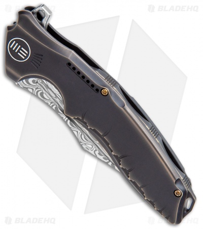 WE Knife Co. Chimera Frame Lock Knife Bronze/Ti (3.9" Damasteel) 814DS-2