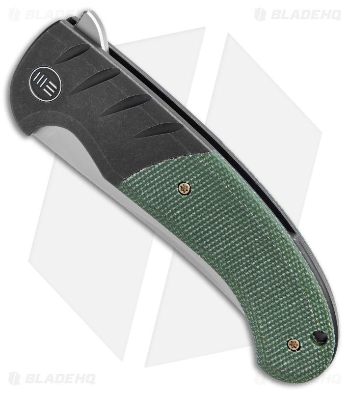 WE Knife Co. Curvaceous Frame Lock Knife Green Micarta/Ti (3.7" BB) WE20012-2