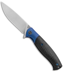 WE Knife Co. Deacon Flipper Knife Ti/CF Blue (3.25" Bead Blast) 901B