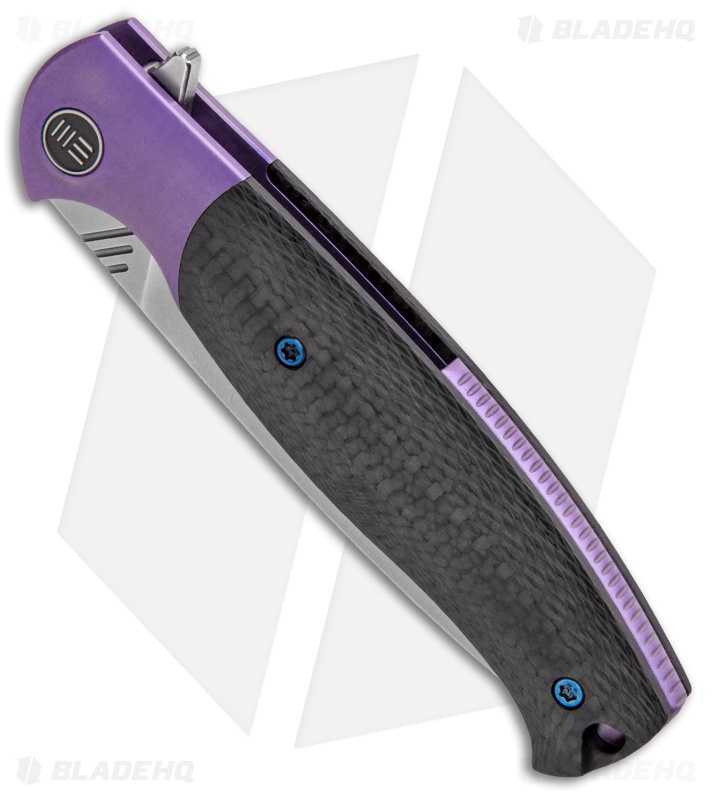 WE Knife Co. Deacon Flipper Knife Ti/CF Purple (3.25" Bead Blast) 901A