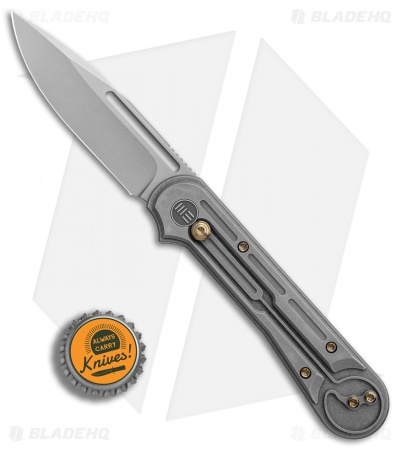 WE Knife Co. Double Helix Slide Lock Knife Gray Ti (3.3" Stonewash) 815F