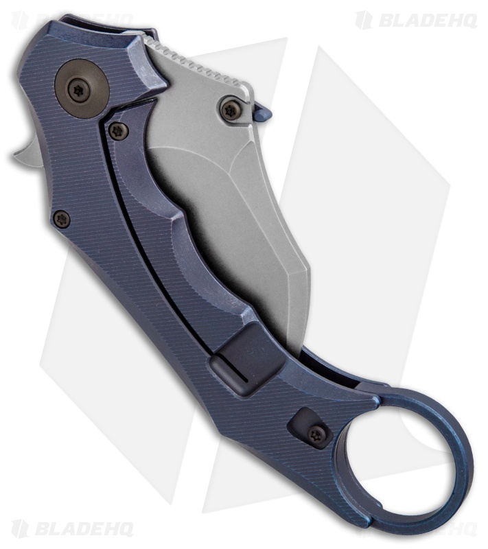 WE Knife Co. Incisor Karambit | Frame Lock Knife | Blue Ti/Stonewash