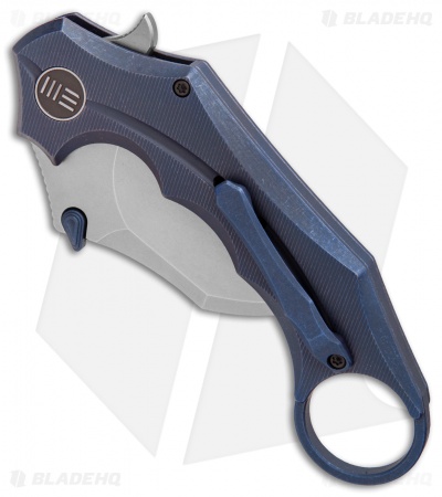 WE Knife Co. Incisor Karambit Frame Lock Knife Blue Ti (2.8" Stonewash) 816A