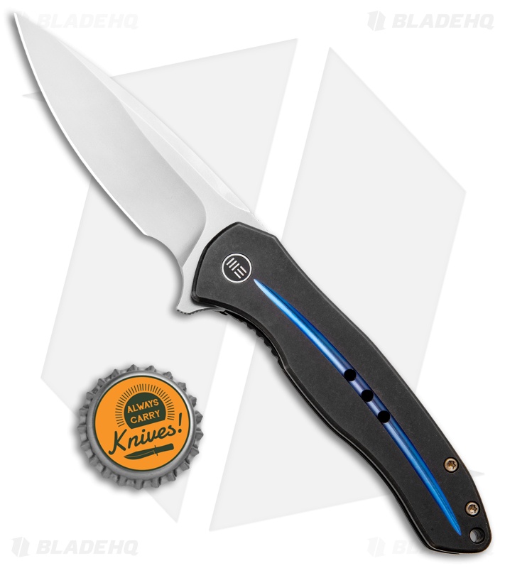WE Knife Co. Kitefin Frame Lock Knife Blue Groove Ti (3.24