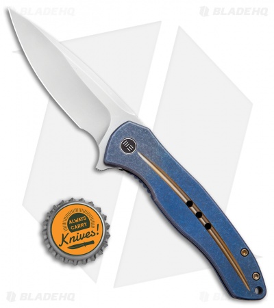WE Knife Co. Kitefin Frame Lock Knife Gold Groove Ti (3.24" Satin) 2001F