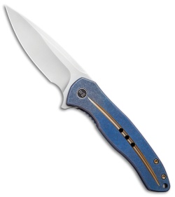 WE Knife Co. Kitefin Frame Lock Knife Gold Groove Ti (3.24" Satin) 2001F