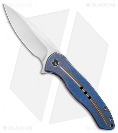 WE Knife Co. Kitefin Frame Lock Knife Gold Groove Ti (3.24" Satin) 2001F