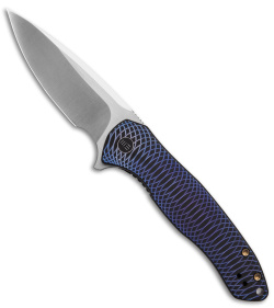 WE Knife Co. Kitefin Frame Lock Knife Blue Patterned Ti (3.24" Satin) 2001D