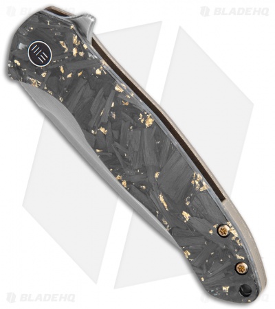 WE Knife Co. Kitefin LE  Knife Golden Shredded CF (3.24" Hand Satin) 2009A
