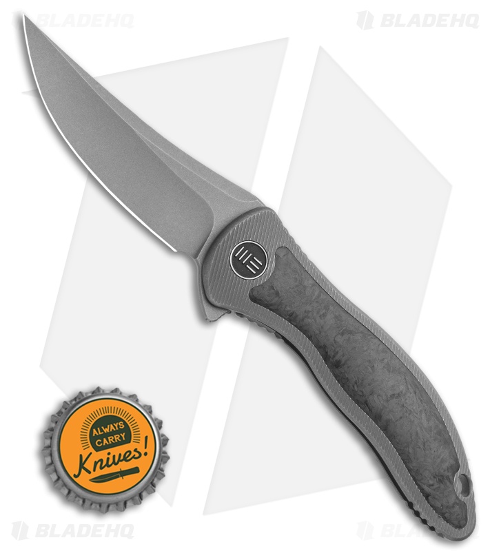 WE Knife Co. Mini Synergy Flipper Knife Ti/Marble CF (3" SW Trailing) 2011CF-A