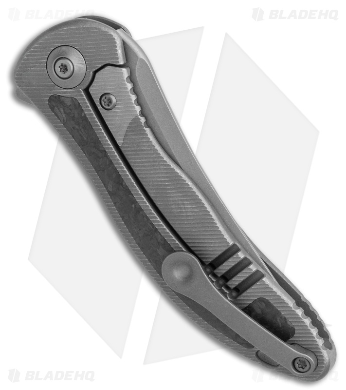 WE Knife Co. Mini Synergy Flipper Knife Ti/Marble CF (3" SW Trailing) 2011CF-A