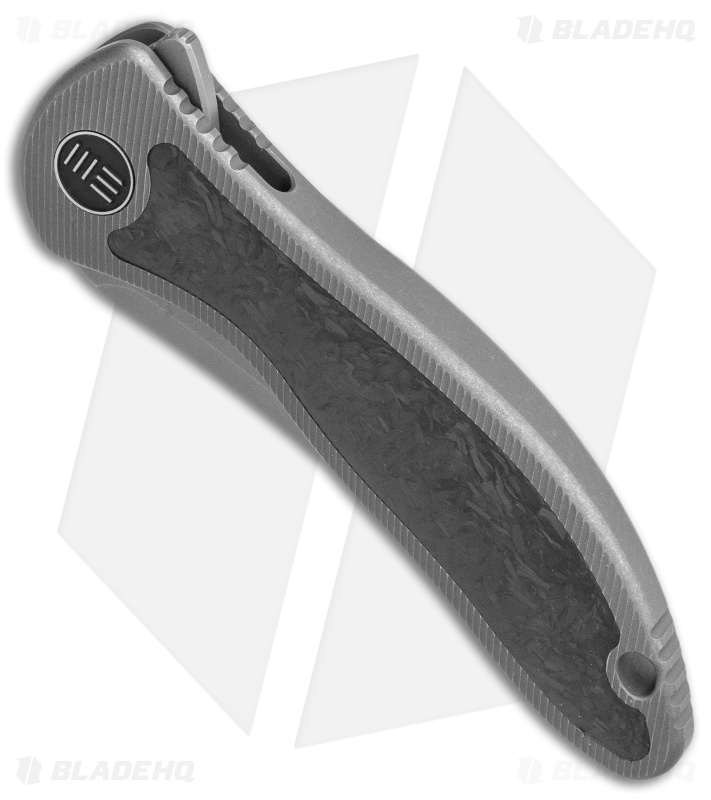 WE Knife Co. Mini Synergy Flipper Knife Ti/Marble CF (3" SW Trailing) 2011CF-A