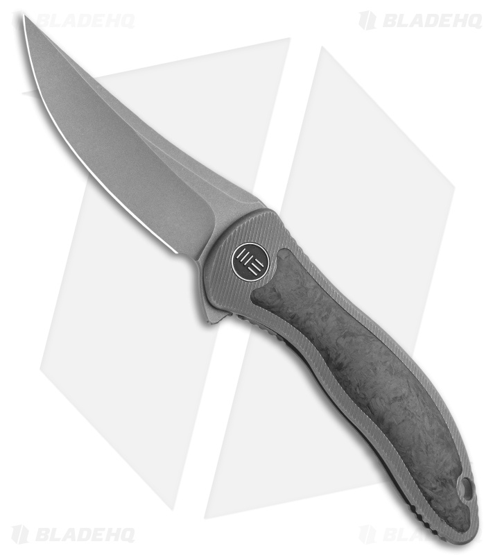 WE Knife Co. Mini Synergy Flipper Knife Ti/Marble CF (3" SW Trailing) 2011CF-A