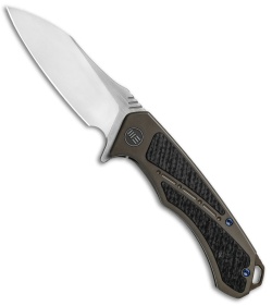 WE Knife Co. Minitor Flipper Knife Bronze Ti/CF (3.4" Satin) 801F