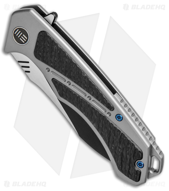 WE Knife Co. Minitor Flipper Knife Gray Ti/CF (3.4" Black) 801C