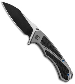 WE Knife Co. Minitor Flipper Knife Gray Ti/CF (3.4" Black) 801C