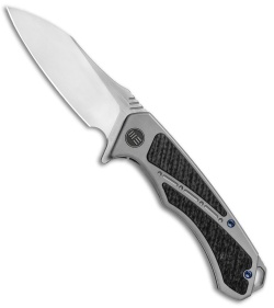 WE Knife Co. Minitor Flipper Knife Gray Ti/CF (3.4" Satin) 801D