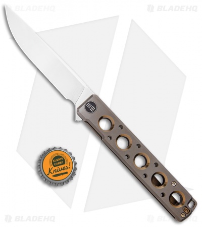 WE Knife Co. Zinker Miscreant Frame Lock Knife Champagne/Gold Ti (4" Satin) 913B