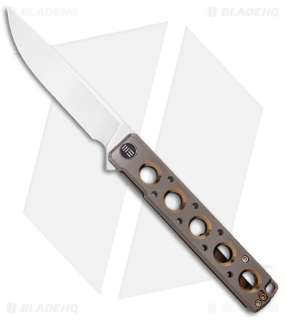 WE Knife Co. Zinker Miscreant Frame Lock Knife Champagne/Gold Ti (4" Satin) 913B