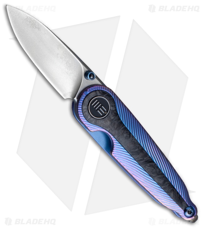 WE Knife Co. Ovoyd Folding Knife Blue Titanium/Carbon Fiber (1.63" Satin)