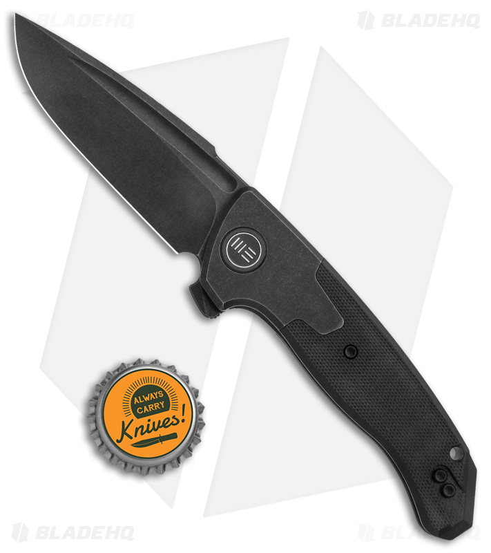 WE Knife Co. Press Check DP Black Ti /G-10 (3.17" Black SW) 20078B-1