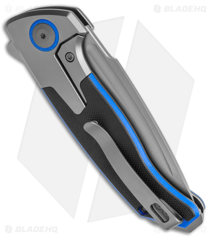 WE Knife Co. Press Check Tanto Ti + Black/Blue G-10 (3.17" Bead Blast) 20078A-2