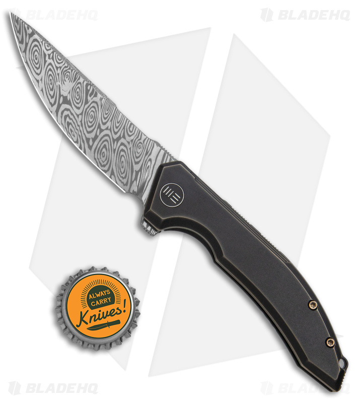 WE Knife Co. Quixotic Frame Lock Bronze/Black Ti (3.45" Damascus) WE21016-DS1